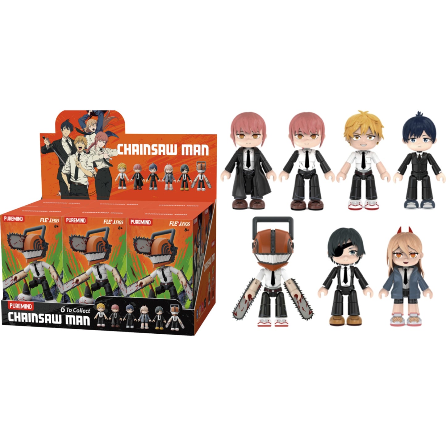PUREMIND Chainsaw Man Flexi Figs Demon Hunter Squad Blind Box