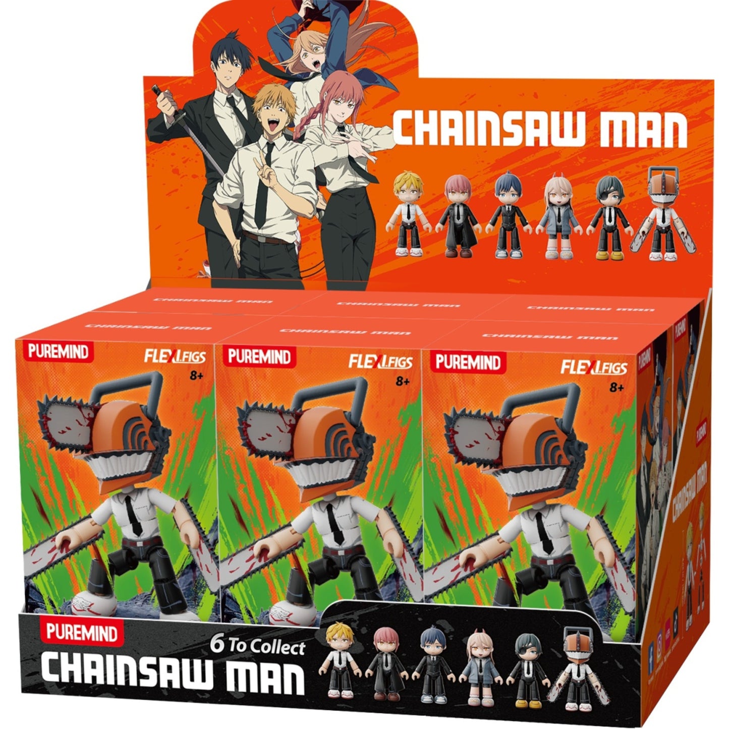PUREMIND Chainsaw Man Flexi Figs Demon Hunter Squad Blind Box