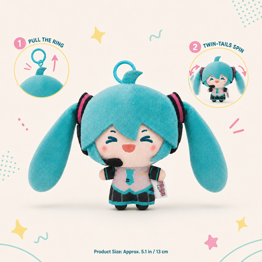 Hatsune Miku - Ponytail Shake Plush, Pendant, Keychain, Backpack Accessory