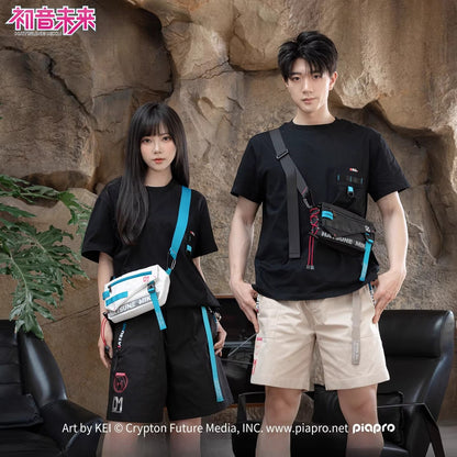 Black color worn at right; light color shown for styling comparison only
