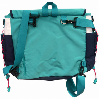 Moeyu Hatsune Miku Rhythm Series teal convertible backpack – rear view