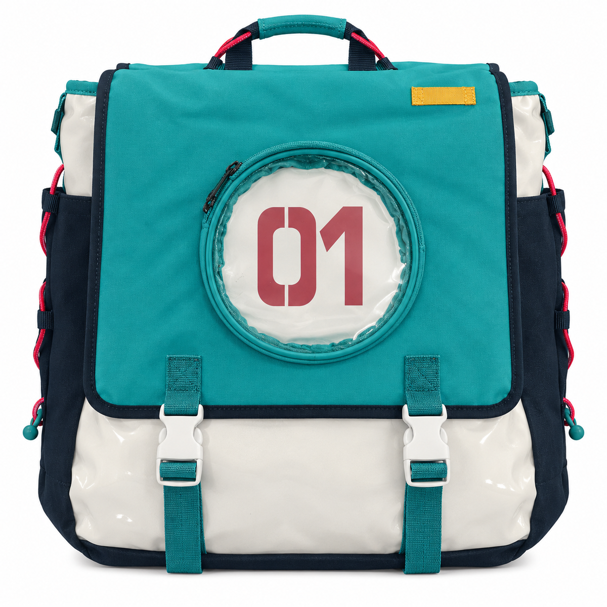 Moeyu Hatsune Miku Rhythm Series teal convertible backpack – front view