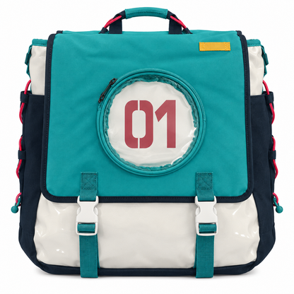 Moeyu Hatsune Miku Rhythm Series teal convertible backpack – front view