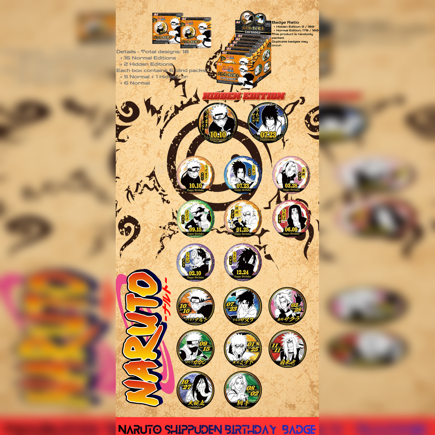 Naruto Shippuden - Birthday Badge