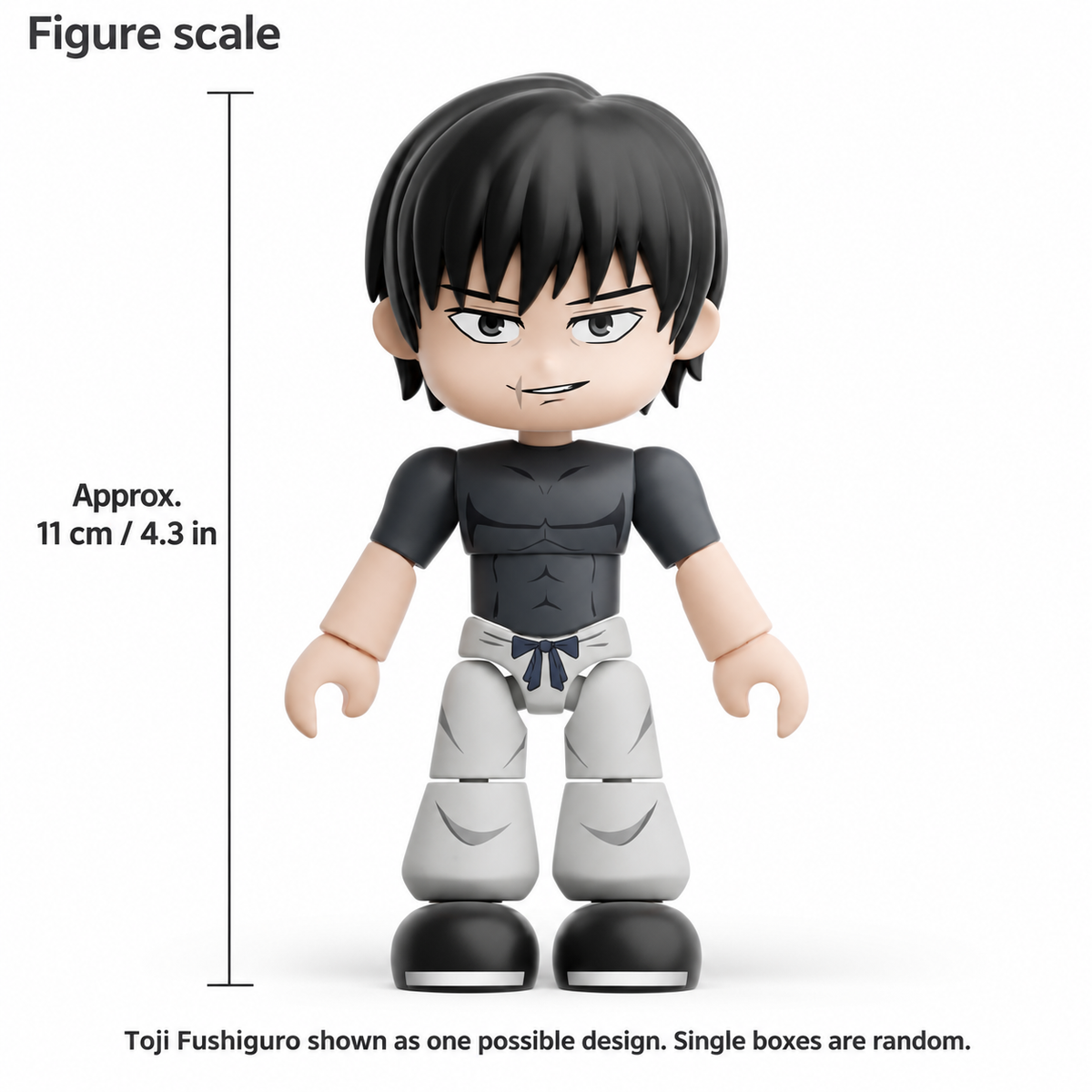 Toji Fushiguro possible design with approximate 11 cm figure scale